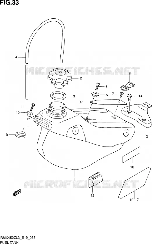 RESERVOIR D'ESSENCE Suzuki MOTO 450 RMX 2012  RMX450Z L3 (E19)