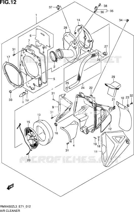 FILTRE A AIR Suzuki MOTO 450 RMX 2013  RMX450Z L3 (E71)