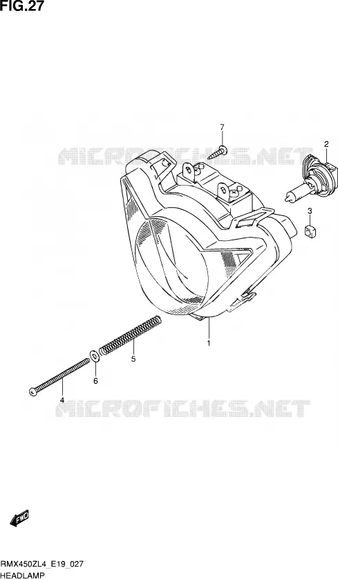 PHARE Suzuki MOTO 450 RMX 2014  RMX450Z L4 (E19)
