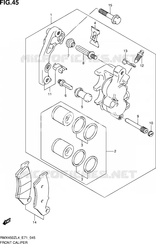 ETRIER DE FREIN AVANT Suzuki MOTO 450 RMX 2014  RMX450Z L4 (E71)