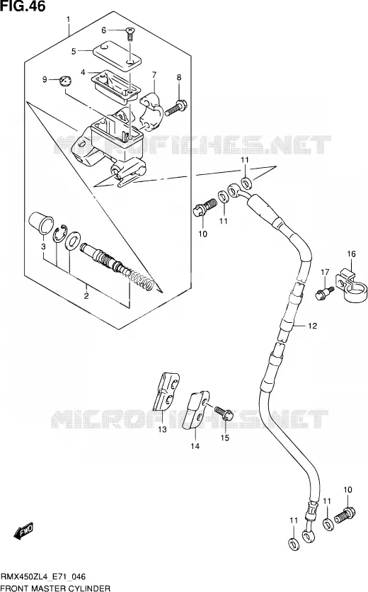 MAITRE CYLINDRE AVANT Suzuki MOTO 450 RMX 2014  RMX450Z L4 (E71)