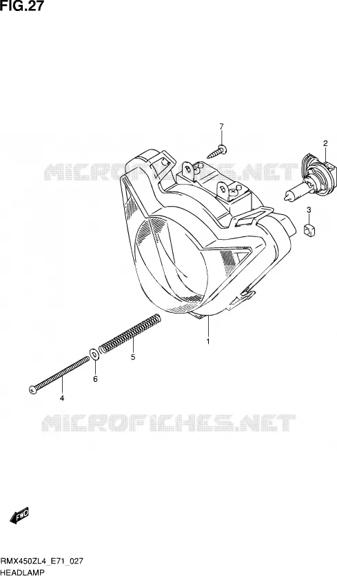 PHARE Suzuki MOTO 450 RMX 2014  RMX450Z L4 (E71)