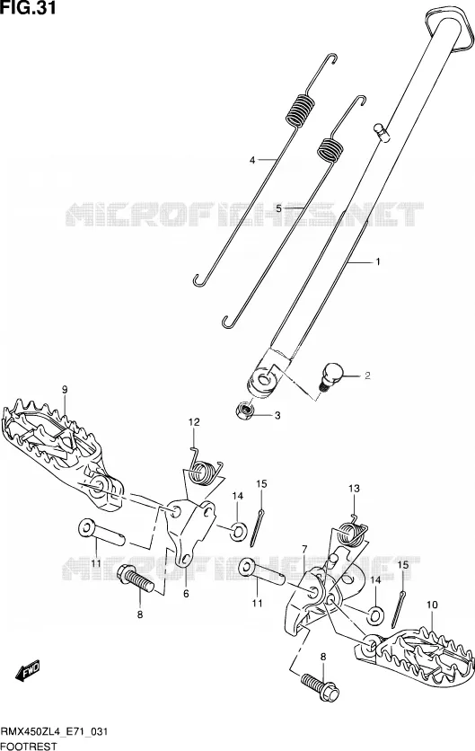 REPOSE PIED Suzuki MOTO 450 RMX 2014  RMX450Z L4 (E71)