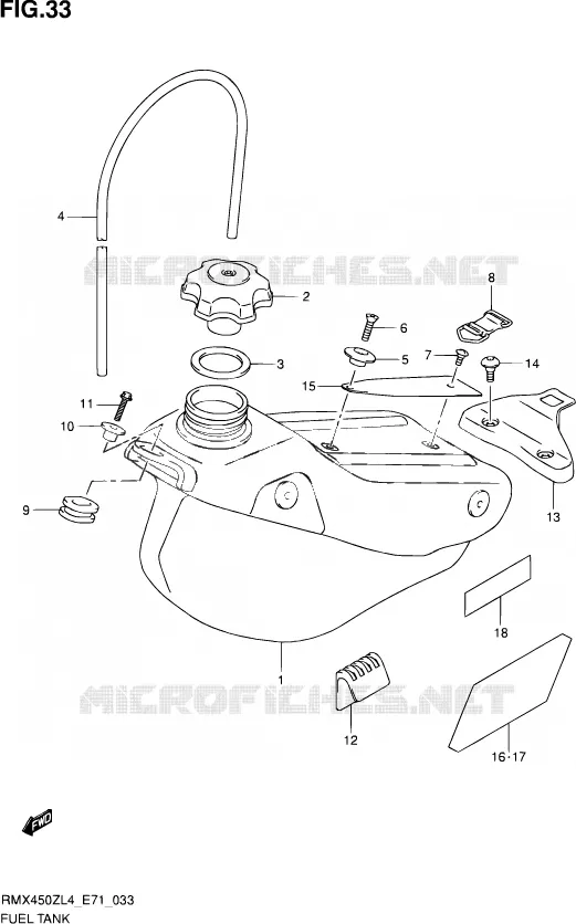 RESERVOIR D'ESSENCE Suzuki MOTO 450 RMX 2014  RMX450Z L4 (E71)