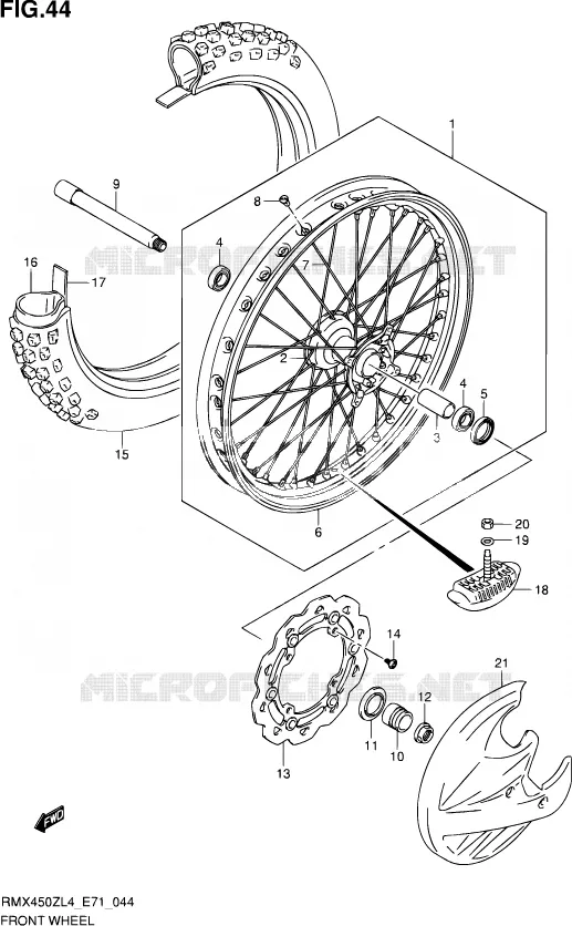 ROUE AVANT Suzuki MOTO 450 RMX 2014  RMX450Z L4 (E71)