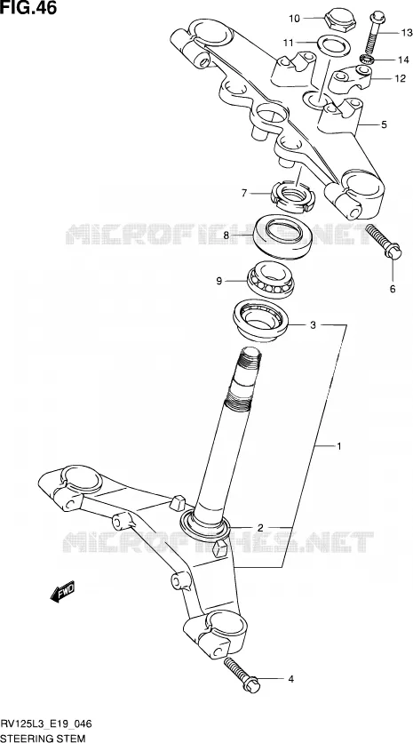 COLONNE DE DIRECTION Suzuki MOTO 125 VAN-VAN 2014  RV125 L3 (E19)