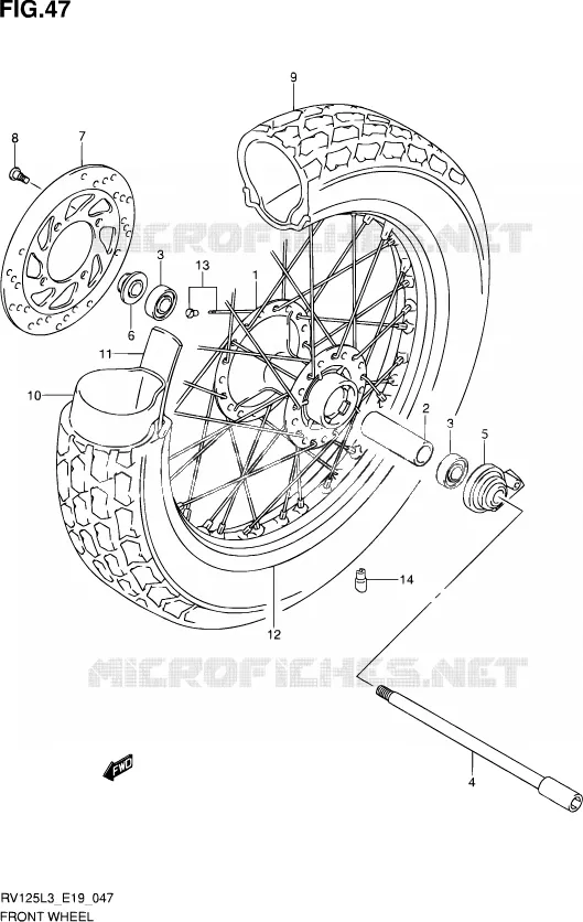 ROUE AVANT Suzuki MOTO 125 VAN-VAN 2013  RV125 L3 (E19)