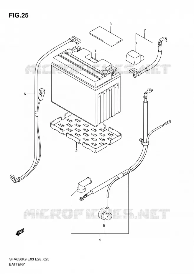 BATTERIE (SFV650K9/L0) Suzuki MOTO 650 GLADIUS 2009  SFV650 K9 (E03,E28,E33)