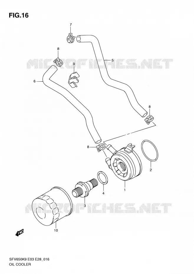 RADIATEUR D'HUILE Suzuki MOTO 650 GLADIUS 2009  SFV650 K9 (E03,E28,E33)