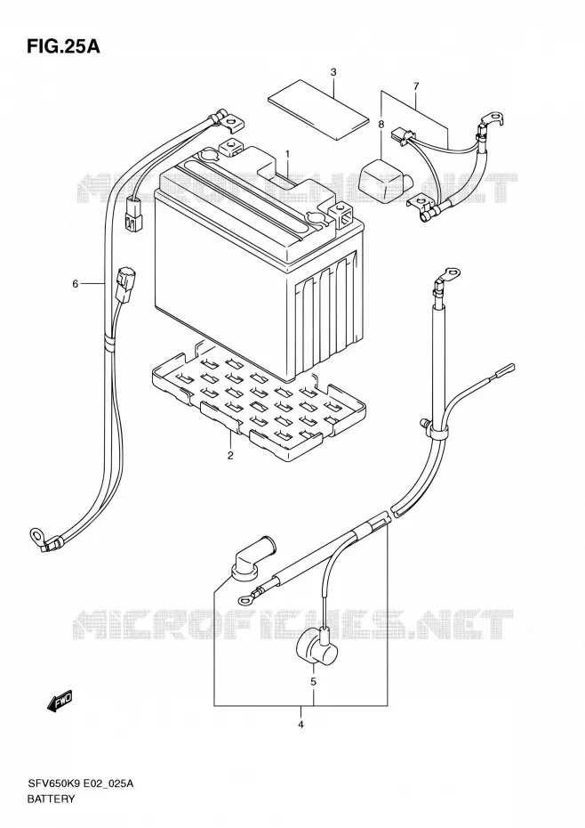 BATTERIE (SFV650AK9/UAK9/AL0/UAL0) Suzuki MOTO 650 GLADIUS 2009  SFV650K9(E24)