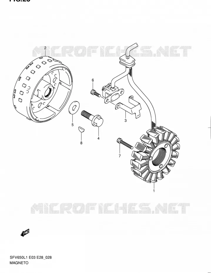 ALLUMAGE ROTOR - STATOR Suzuki MOTO 650 GLADIUS 2011  SFV650 L1 (E03,E28,E33)