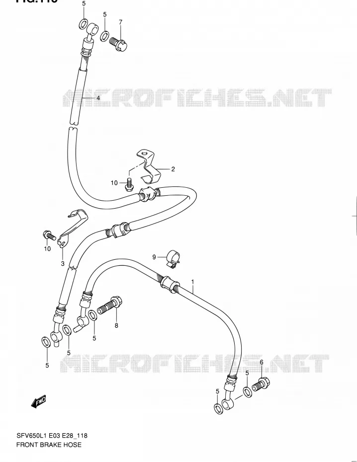 DURITE DE FREIN AVANT (SFV650L1 E03) Suzuki MOTO 650 GLADIUS 2011  SFV650 L1 (E03,E28,E33)
