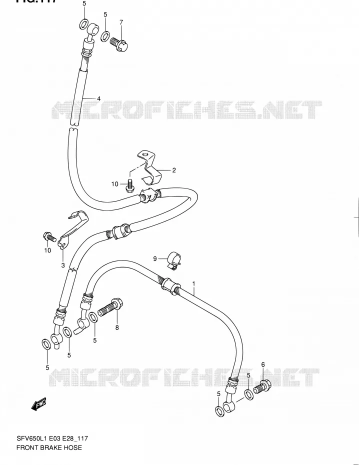 DURITE DE FREIN AVANT (SFV650L1 E28) Suzuki MOTO 650 GLADIUS 2011  SFV650 L1 (E03,E28,E33)