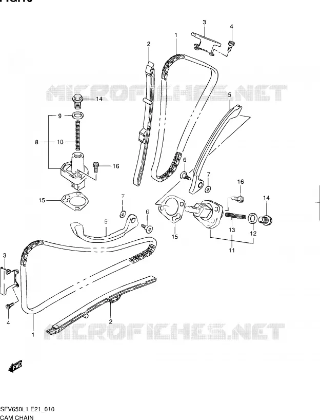 DISTRIBUTION Suzuki MOTO 650 GLADIUS 2011  SFV650L1(E24)
