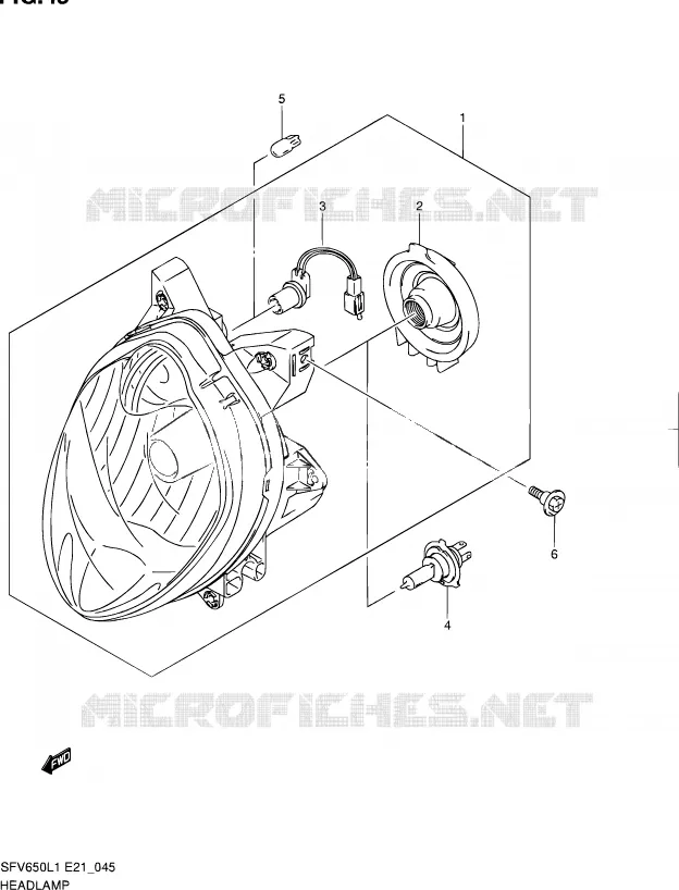 PHARE (SFV650AL1 E21) Suzuki MOTO 650 GLADIUS 2011  SFV650L1(E24)