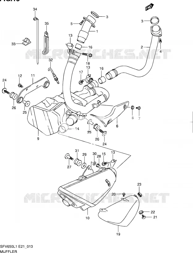 SILENCIEUX Suzuki MOTO 650 GLADIUS 2011  SFV650L1(E24)