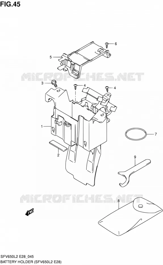 BAC A BATTERIE - OUTILS (SFV650L2 E28) Suzuki MOTO 650 GLADIUS 2012  SFV650L2(E03,E28,E33)