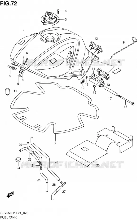 RESERVOIR D'ESSENCE (SFV650L2 E24) Suzuki MOTO 650 GLADIUS 2012  SFV650L2(E21)