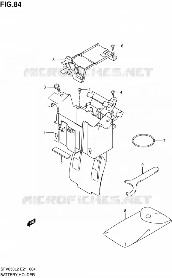 BAC A BATTERIE - OUTILS (SFV650UL2 E24) Suzuki MOTO 650 GLADIUS 2012  SFV650L2(E24)