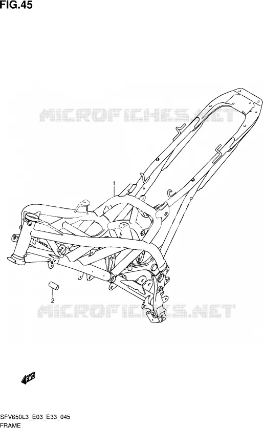 CADRE (SFV650L3 E03) Suzuki MOTO 650 GLADIUS 2013  SFV650 L3 (E03,E28,E33)