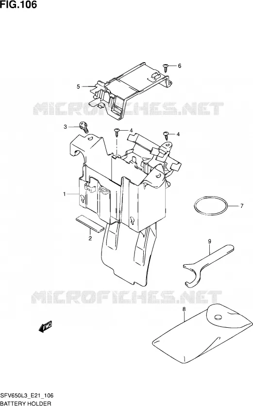 BAC A BATTERIE - OUTILS (SFV650L3 E21) Suzuki MOTO 650 GLADIUS 2013  SFV650 L3 (E21)