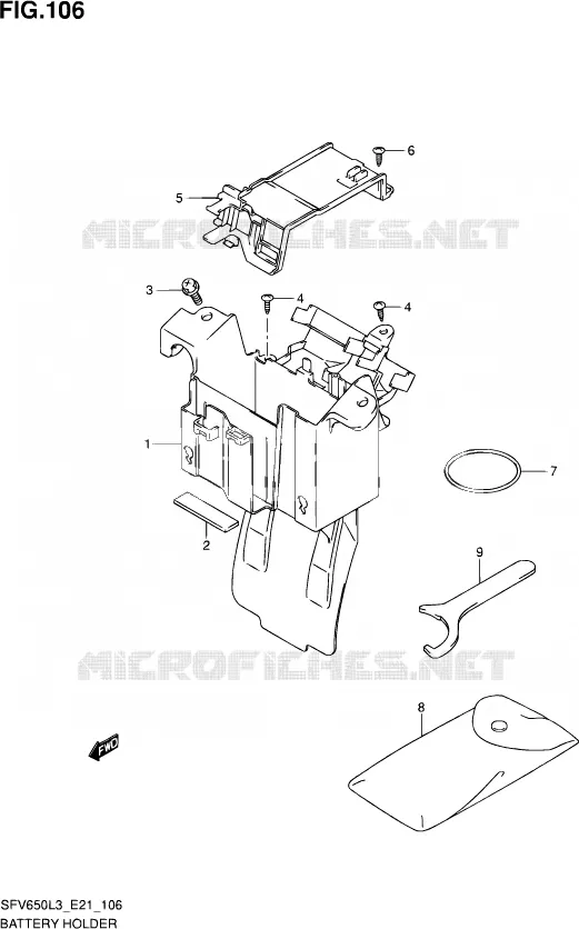 BAC A BATTERIE - OUTILS (SFV650L3 E21) Suzuki MOTO 650 GLADIUS 2013  SFV650 L3 (E24)