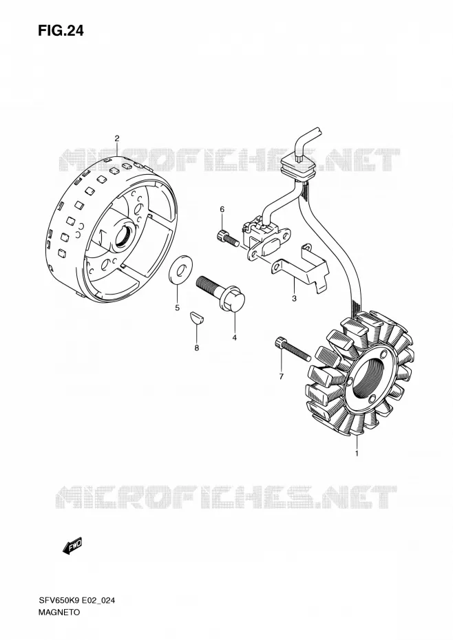 ALLUMAGE ROTOR - STATOR Suzuki MOTO 650 GLADIUS 2009  SFV650AK9(E19,E24)