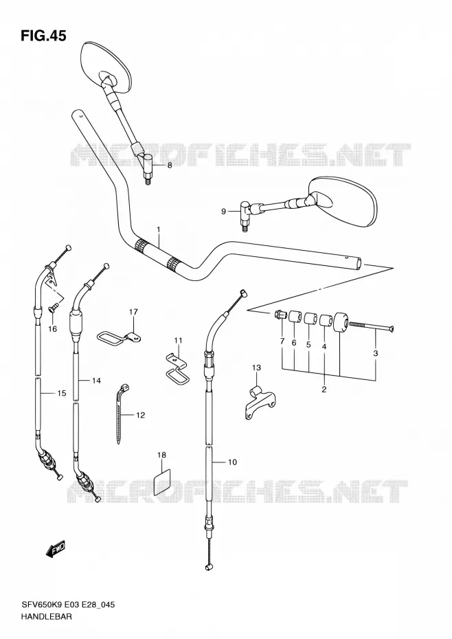 GUIDON Suzuki MOTO 650 GLADIUS 2010  SFV650A L0 (E03,E28,E33)