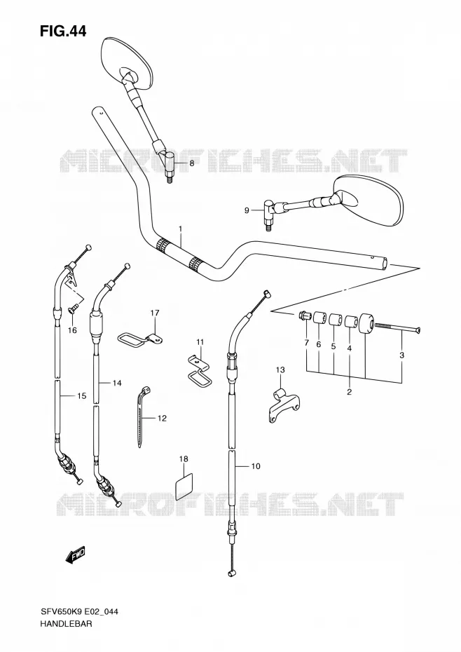 GUIDON Suzuki MOTO 650 GLADIUS 2010  SFV650AL0(E19)