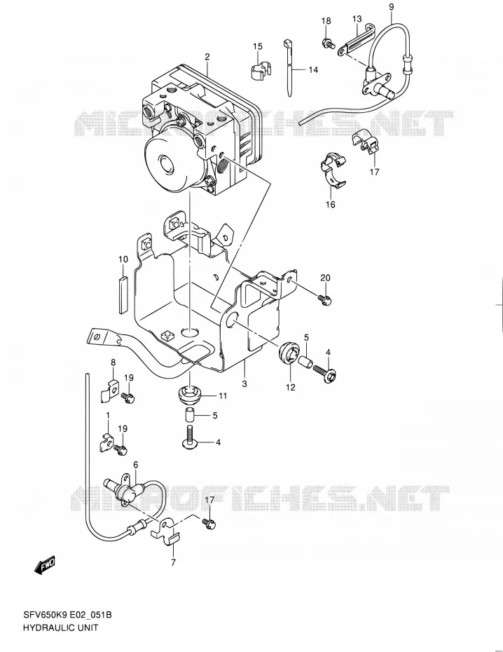 SYSTÈME ABS (SFV650AK9/UAK9/AL0/UAL0) Suzuki MOTO 650 GLADIUS 2010  SFV650AL0(E24)