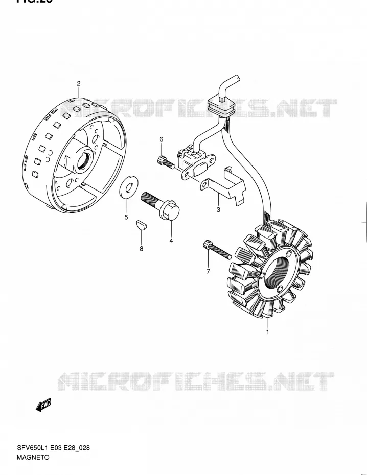ALLUMAGE ROTOR - STATOR Suzuki MOTO 650 GLADIUS 2011  SFV650A L1 (E03,E28,E33)