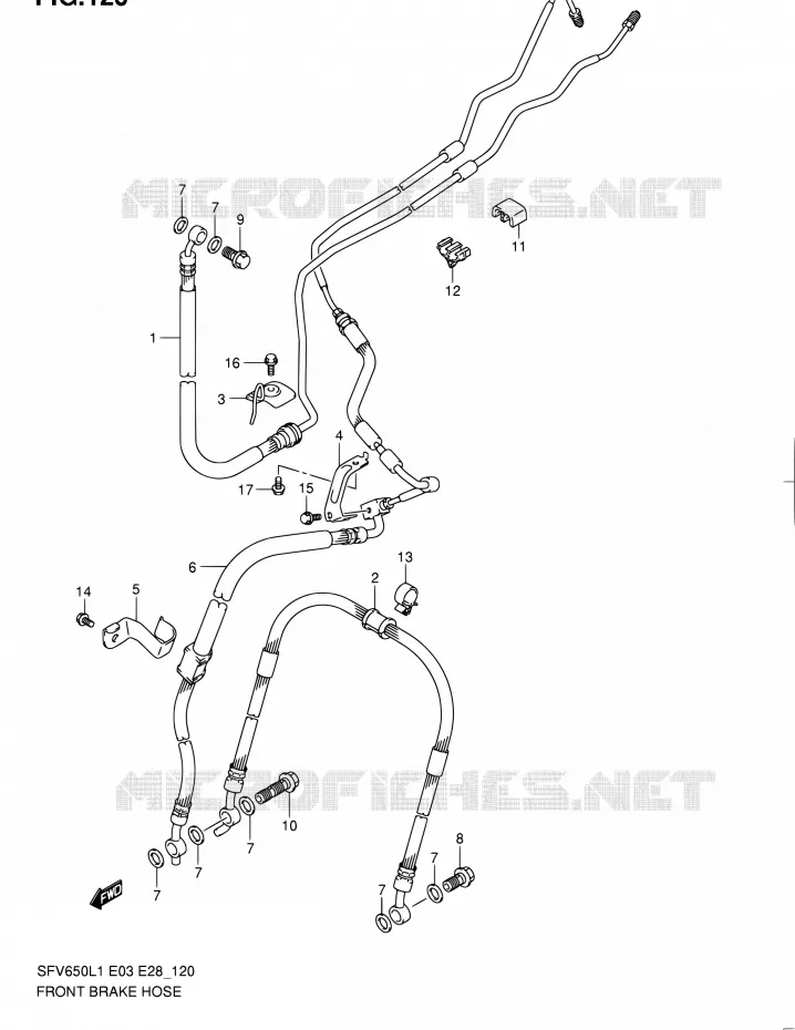 DURITE DE FREIN AVANT (SFV650AL1 E28) Suzuki MOTO 650 GLADIUS 2011  SFV650A L1 (E03,E28,E33)