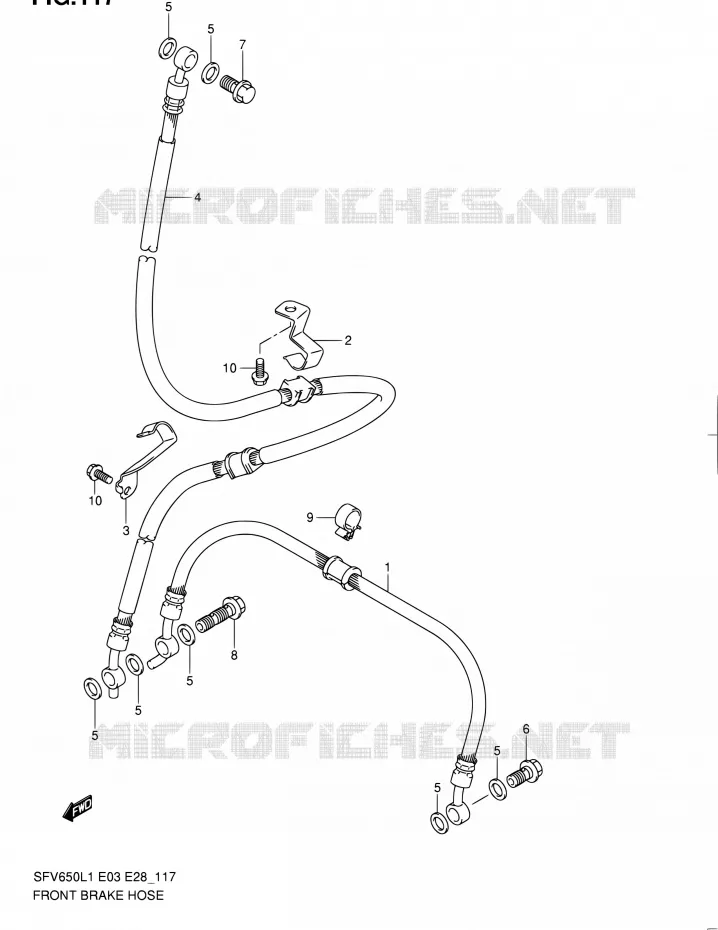 DURITE DE FREIN AVANT (SFV650L1 E28) Suzuki MOTO 650 GLADIUS 2011  SFV650A L1 (E03,E28,E33)