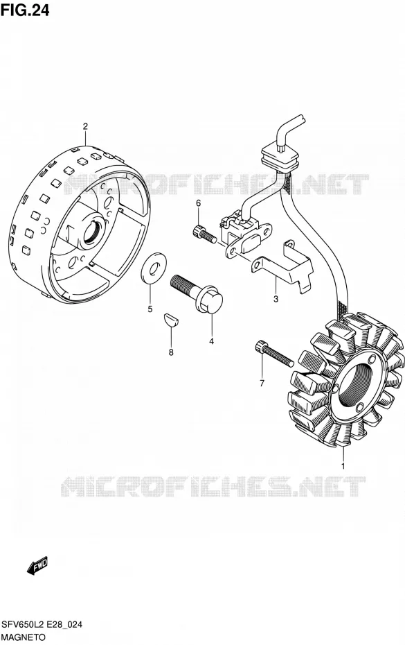 ALLUMAGE ROTOR - STATOR Suzuki MOTO 650 GLADIUS 2012  SFV650AL2(E03,E28,E33)