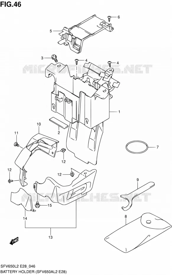 BAC A BATTERIE - OUTILS (SFV650AL2 E28) Suzuki MOTO 650 GLADIUS 2012  SFV650AL2(E03,E28,E33)