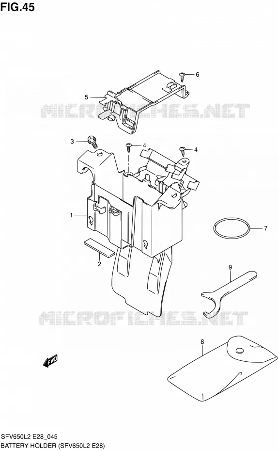 BAC A BATTERIE - OUTILS (SFV650L2 E28) Suzuki MOTO 650 GLADIUS 2012  SFV650AL2(E03,E28,E33)