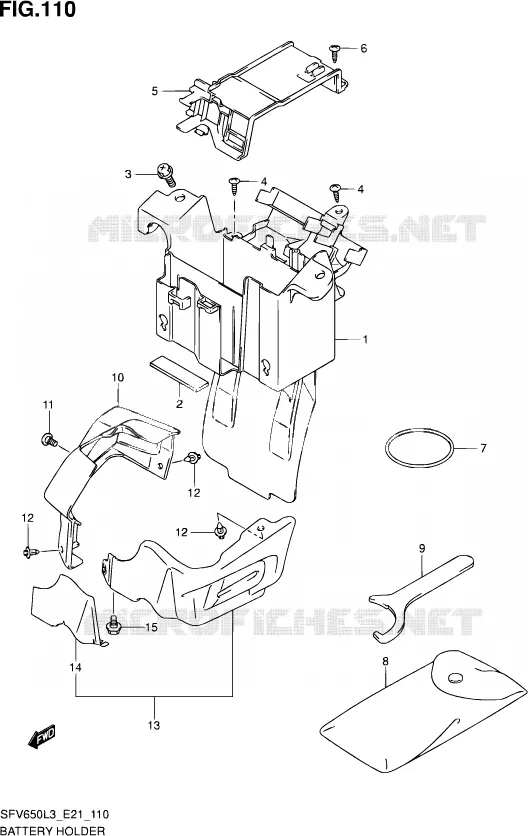 BAC A BATTERIE - OUTILS (SFV650AL3 E21) Suzuki MOTO 650 GLADIUS 2016  SFV650A L3 (E21)