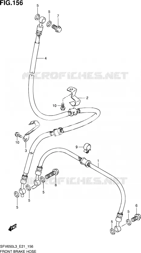 DURITE DE FREIN AVANT (SFV650L3 E24) Suzuki MOTO 650 GLADIUS 2014  SFV650A L3 (E21)