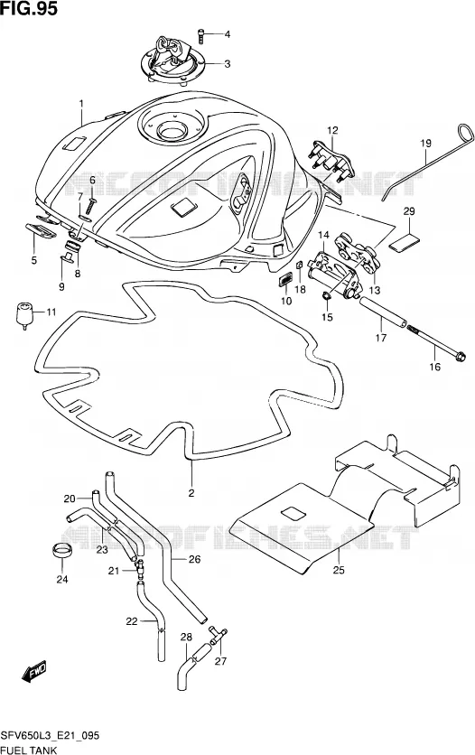 RESERVOIR D'ESSENCE (SFV650AL3 E21) Suzuki MOTO 650 GLADIUS 2013  SFV650A L3 (E21)