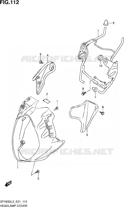 SUPPORT - CARENAGES DE PHARE Suzuki MOTO 650 GLADIUS 2015  SFV650A L3 (E21)