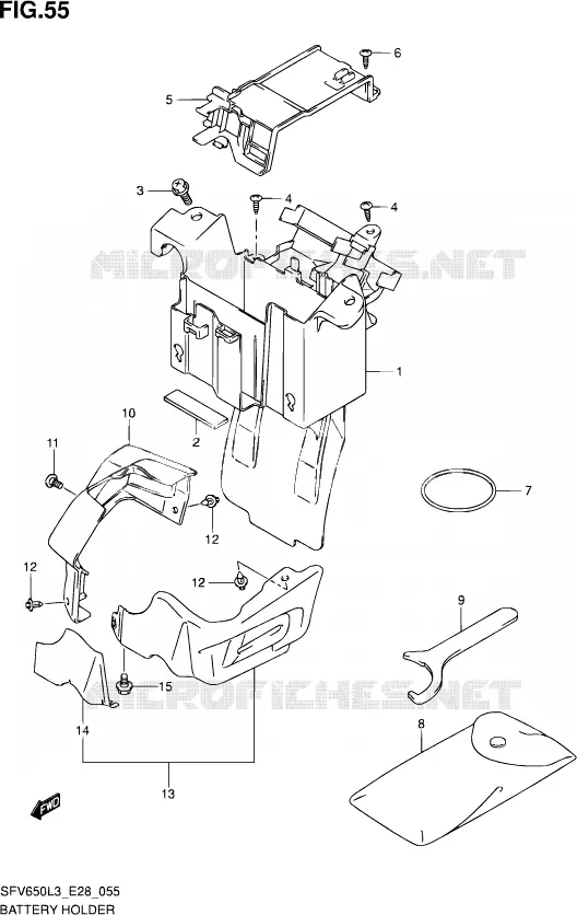 BAC A BATTERIE - OUTILS (SFV650AL3 E28) Suzuki MOTO 650 GLADIUS 2013  SFV650A L3 (E28)