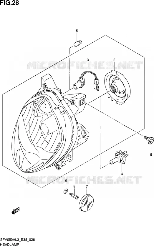 PHARE Suzuki MOTO 650 GLADIUS 2013  SFV650A L3 (E38)