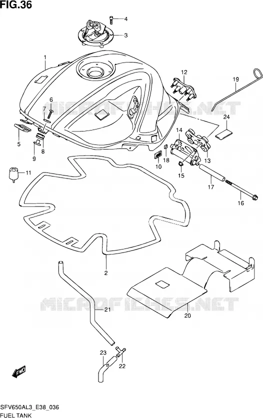 RESERVOIR D'ESSENCE Suzuki MOTO 650 GLADIUS 2013  SFV650A L3 (E38)