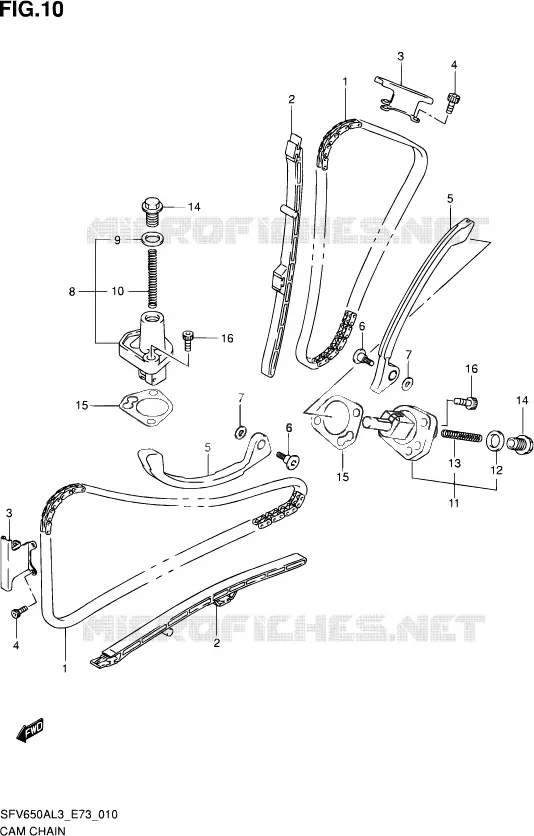 DISTRIBUTION Suzuki MOTO 650 GLADIUS 2013  SFV650A L3 (E73)