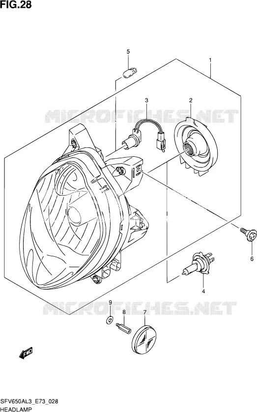 PHARE Suzuki MOTO 650 GLADIUS 2013  SFV650A L3 (E73)