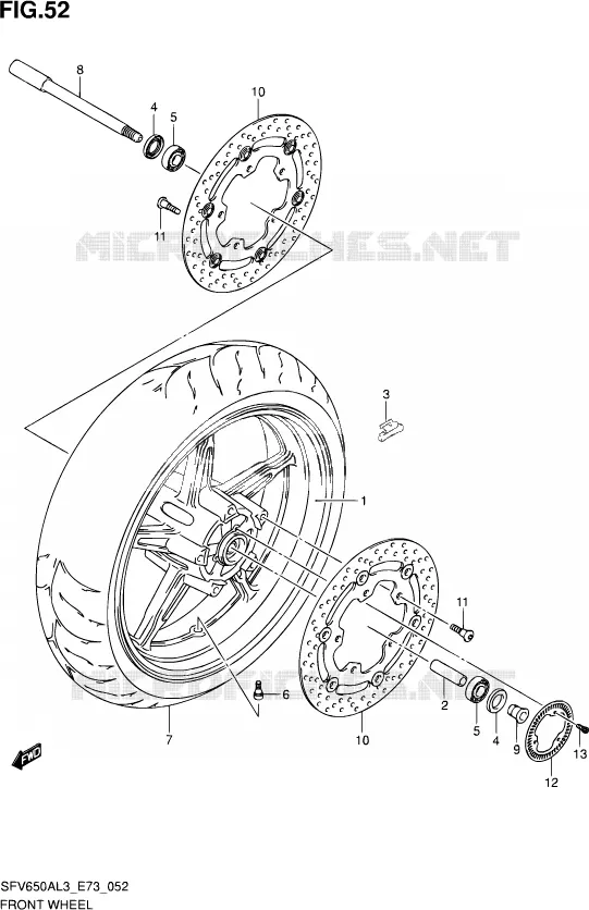 ROUE AVANT Suzuki MOTO 650 GLADIUS 2013  SFV650A L3 (E73)