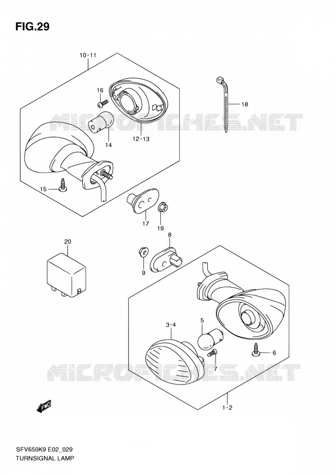 CLIGNOTANTS Suzuki MOTO 650 GLADIUS 2009  SFV650UK9(E24)