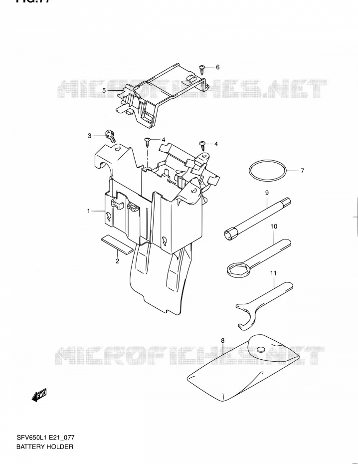 BAC A BATTERIE - OUTILS (SFV650L1 E24) Suzuki MOTO 650 GLADIUS 2011  SFV650UL1(E24)