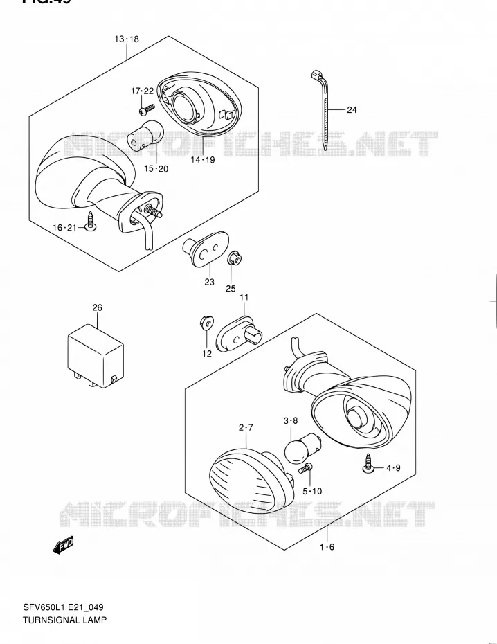 CLIGNOTANTS Suzuki MOTO 650 GLADIUS 2011  SFV650UL1(E24)