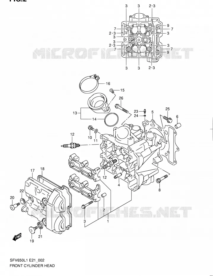 CULASSE AVANT Suzuki MOTO 650 GLADIUS 2011  SFV650UL1(E24)